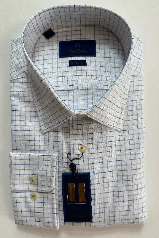 Relaxed Wardrobe David Donahue White & Dune Micro Dobby Dress Shirt (Regular Fit)