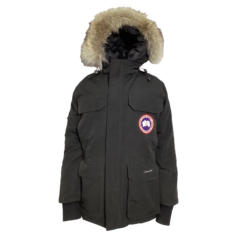 Creative Prints Canada Goose Expedition Fur-Trim Down Jacket in Black Nylon