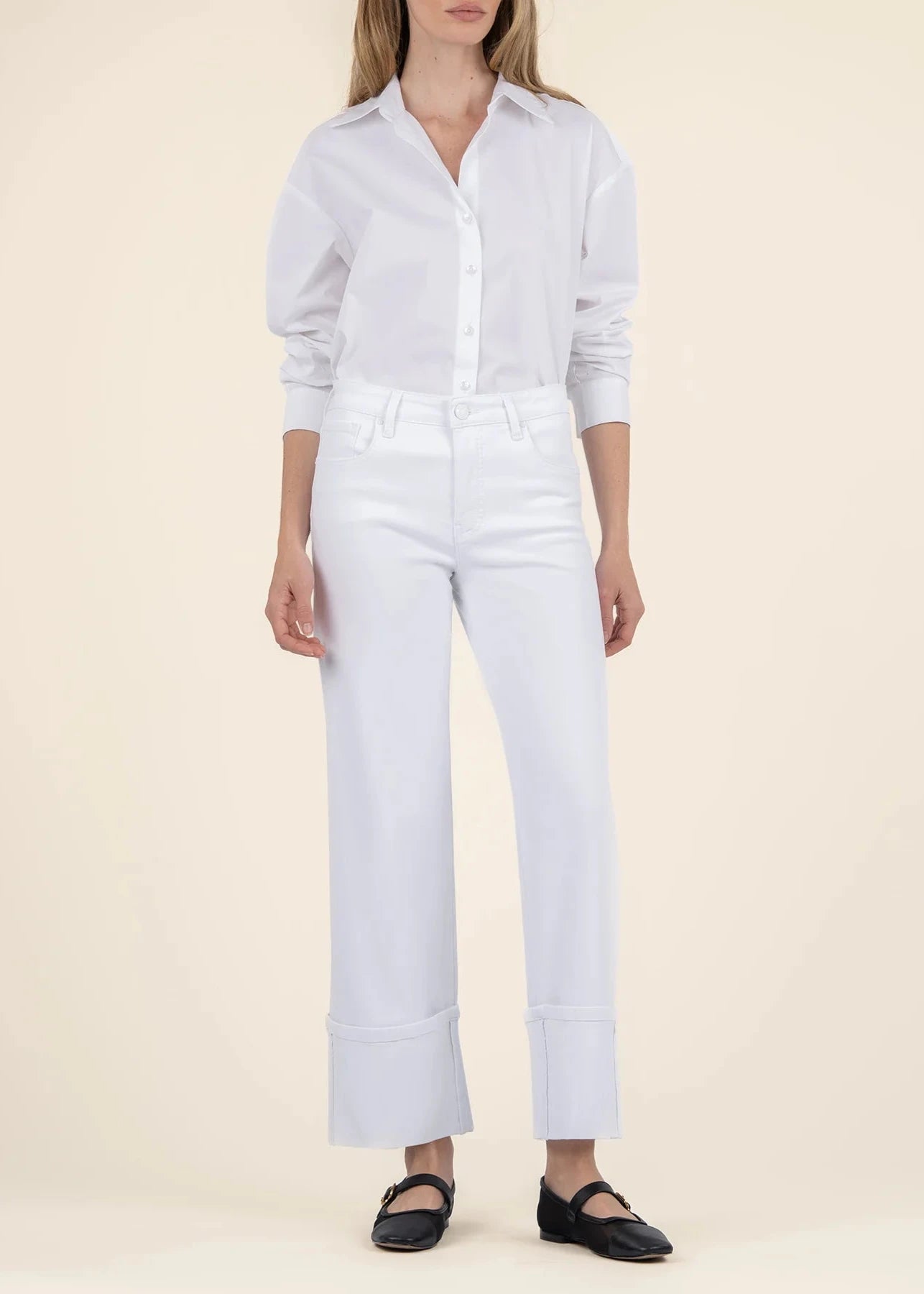 Refreshing Design Kut From the Kloth Charlotte High Rise Fab Ab Wide Leg-Roll Up Jeans