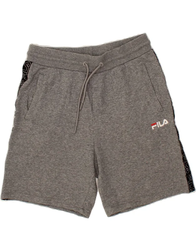 Streetwear Look FILA Mens Graphic Sport Shorts Medium  Grey Cotton