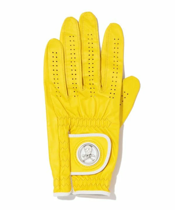 Refreshing Design Sheep Leather Signal Marker Glove Yellow