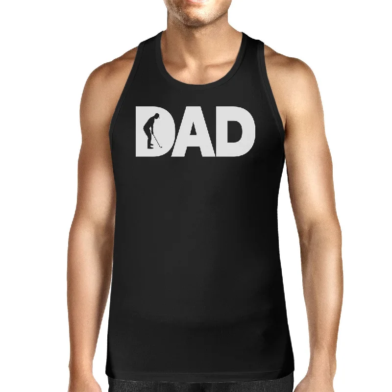 Rugged Jackets Dad Golf Mens Black Cotton Tank Top Funny Graphic Tee For Gold Dads