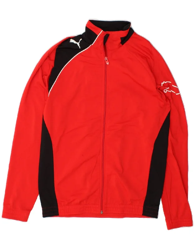 Weekend Outfits PUMA Mens Graphic Tracksuit Top Jacket Small Red Colourblock Polyester