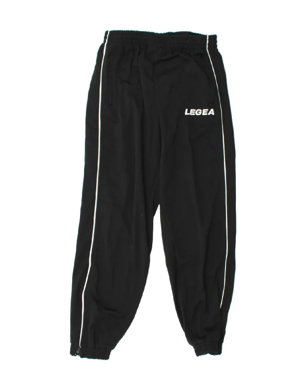 Retro Style LEGEA Mens Graphic Tracksuit Trousers Joggers Large  Black Polyester