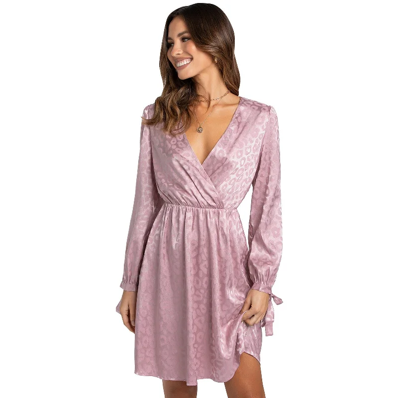 Luxury Customization Satisfaction Embossed Leopard Wrap Dress