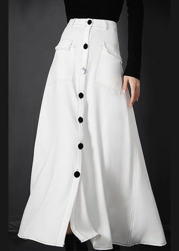 Fresh And Fashionable Chic White zippered A Line Skirts Summer