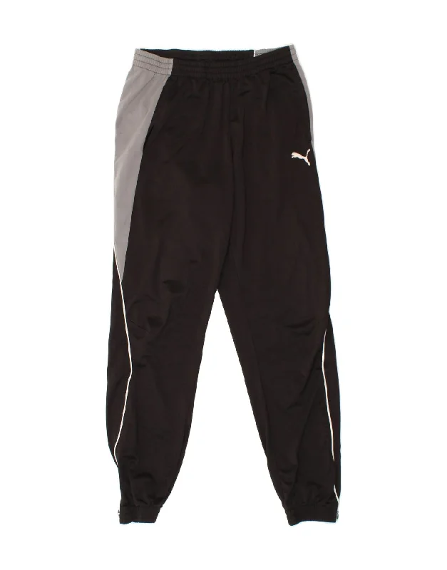 Soft Layers PUMA Mens Tracksuit Trousers Joggers Medium Black Colourblock