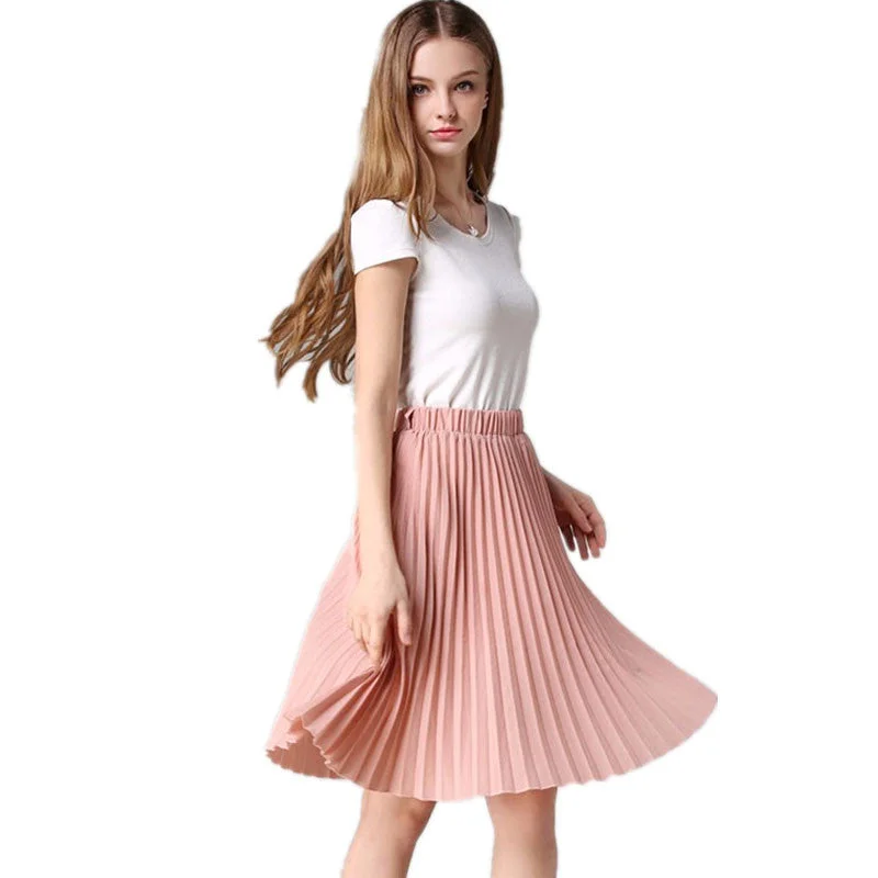 Practical Style Pleated Skirt Autumn/Winter European Style Elegant Tulle Pleated Skirt Blue Chiffon Skirt Women's Vintage Pink Midi Skirt Practical Style Pleated Skirt Autumn/Winter European Style Elegant Tulle Pleated Skirt Blue Chiffon Skirt Women's Vintage Pink Midi Skirt