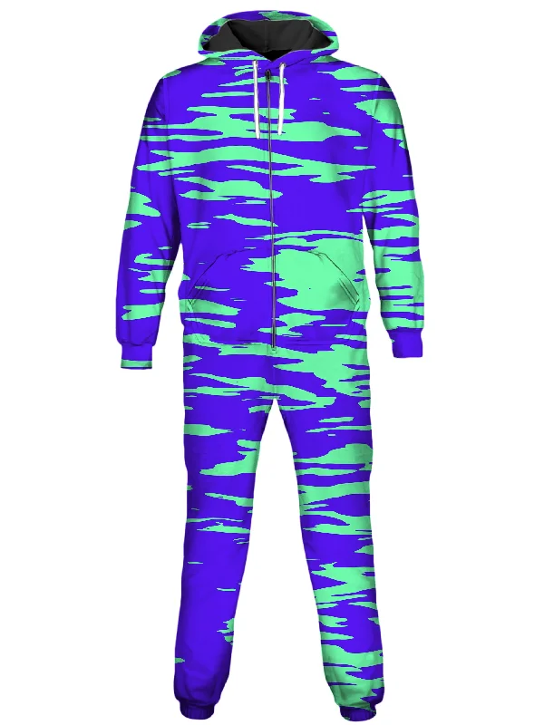 Fashion Expert Purple Mint Rave Zebra Stripe Onesie