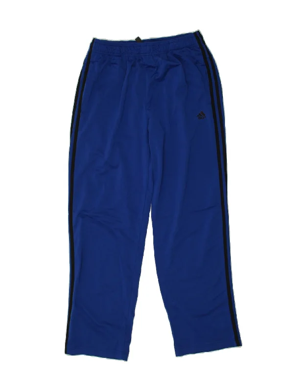 Luxury Comfort ADIDAS Mens Tracksuit Trousers Large  Blue Polyester