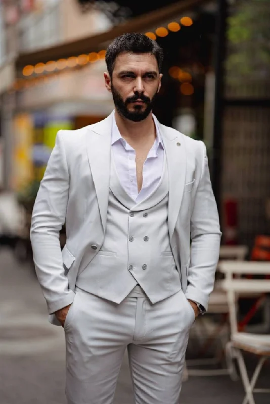 Rugged Jackets Men Grey 3 Piece Suit Dinner Suit Beach Wedding Suit Formal Slim Fit Suit Party Wear Suit Groomsmen Suit - Gift For Him Rugged Jackets Men Grey 3 Piece Suit Dinner Suit Beach Wedding Suit Formal Slim Fit Suit Party Wear Suit Groomsmen Suit - Gift For Him