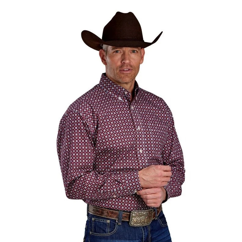 Essential Wardrobe Roper Western Shirt Mens Paisley Button L/S Red 03-001-0326-6023 RE