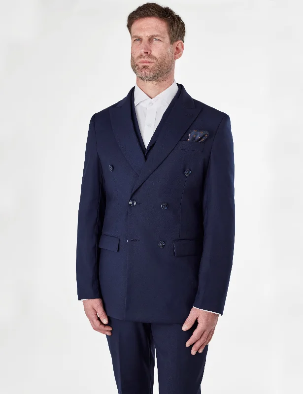 Casual Trends GRAHAM NAVY DOUBLE BREASTED JACKET & WAISTCOAT