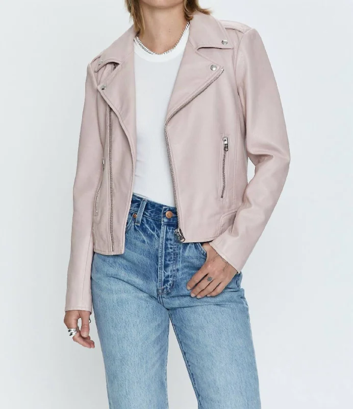 High-end Fashion Nicolette Mod Moto Jacket In Mellow Rose