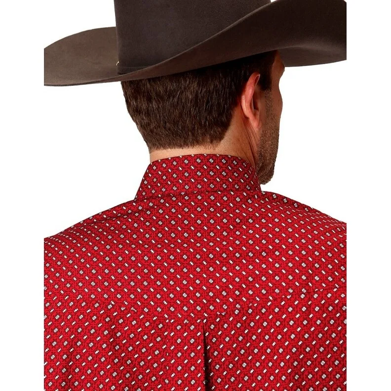 Parkas Style Roper Western Shirt Mens Long Sleeve Campfire Red 03-001-0325-2007 RE