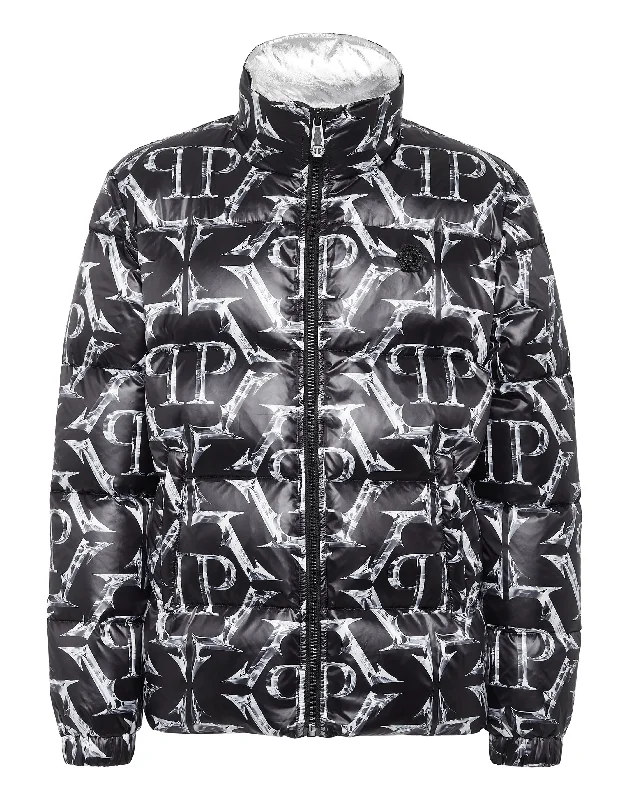 Comfy Apparel Nylon Puffer Jacket Chrome