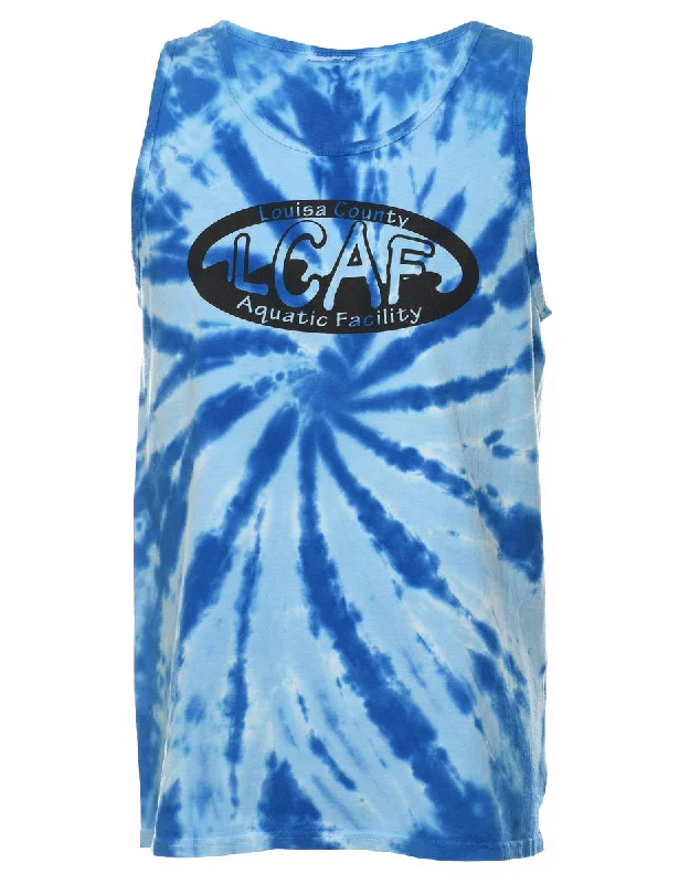 Stylish Comfort LCAF Tie Dye Design Blue Vest - M