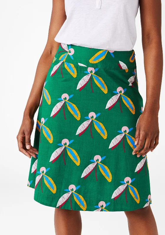 New Products White Stuff Blossomed Reversible Skirt, Green