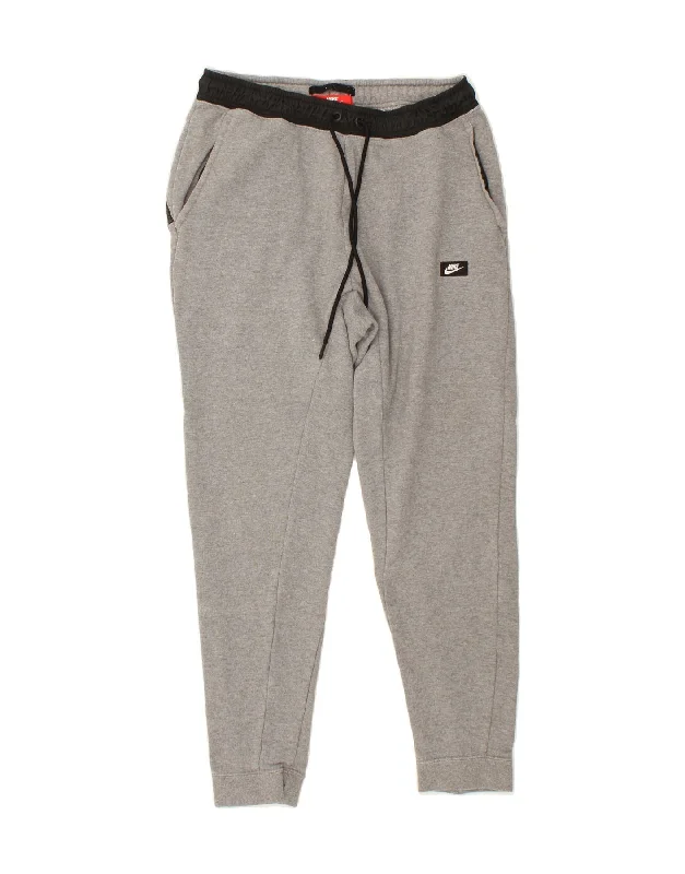 Easy Fashion NIKE Mens Tracksuit Trousers Joggers Medium Grey