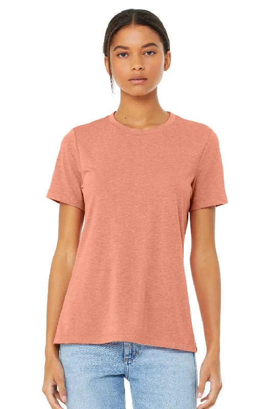 Boutique Recommendation Bella + Canvas Womens CVC Short Sleeve Crewneck T-Shirt - Heather Sunset Red