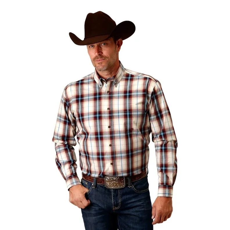 Stylish Sweaters Roper Western Shirt Mens L/S Canyon Plaid Red 03-001-0379-7032 RE
