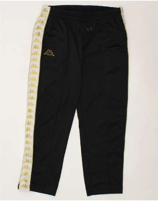 Smart Casual KAPPA Mens Graphic Tracksuit Trousers XL  Black Colourblock Polyester