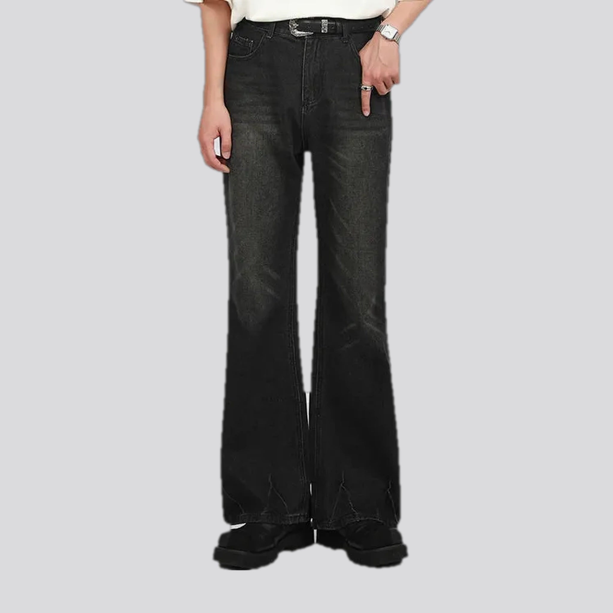 Lightwear Options Sanded whiskered stylish men's jeans