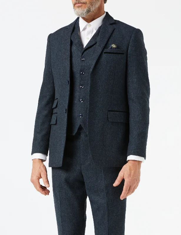Varsity Jackets CALVIN - BLUE TWEED JACKET & WAISTCOAT