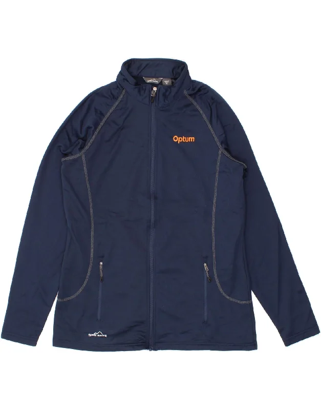 Classic Items EDDIE BAUER Womens Tracksuit Top Jacket UK 18 XL Navy Blue Polyester