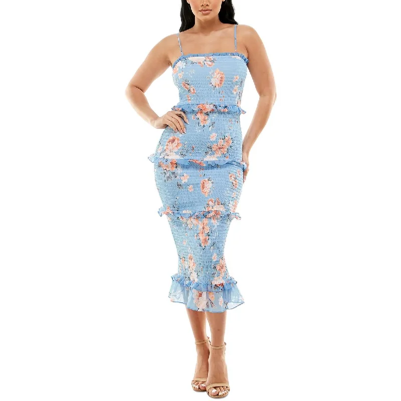 Personalized Wear Bebe Womens Juniors Smocked Midi Midi Dress