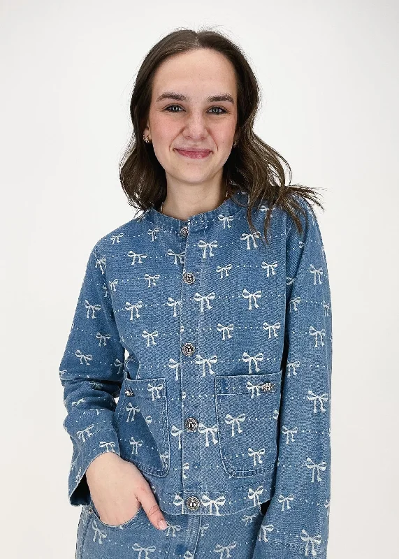 Embroidery Design Presley Ribbon Pattern Denim Jacket