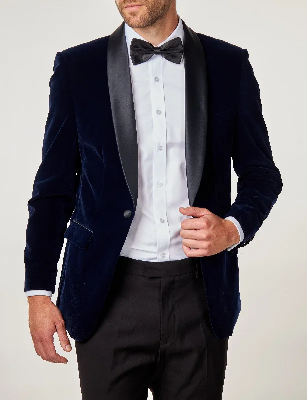 Relaxed Pants TUXEDO GARY - NAVY SOFT VELVET JACKET