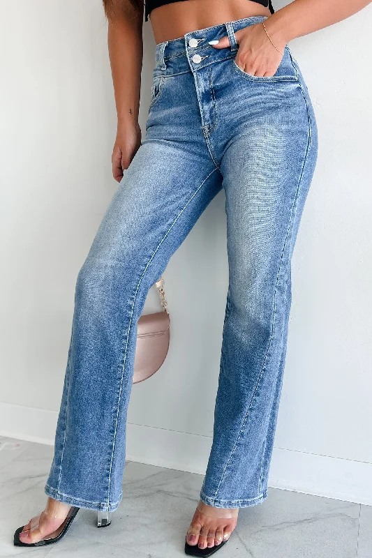 Refreshing Design Nathaniel High Rise Straight Leg Risen Jeans (Medium)