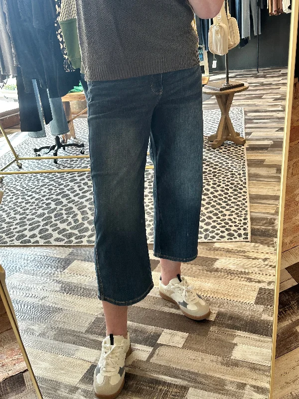 Cool Style Judy Blue Mid Rise Tummy Control Wide Leg Crops