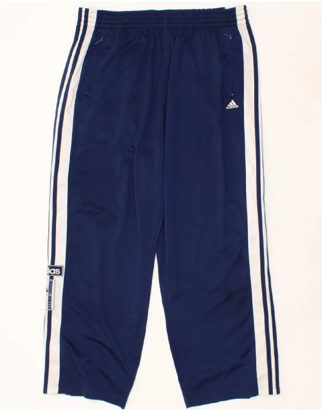 Designer Footwear ADIDAS Mens Graphic Tracksuit Trousers Large Navy Blue Colourblock