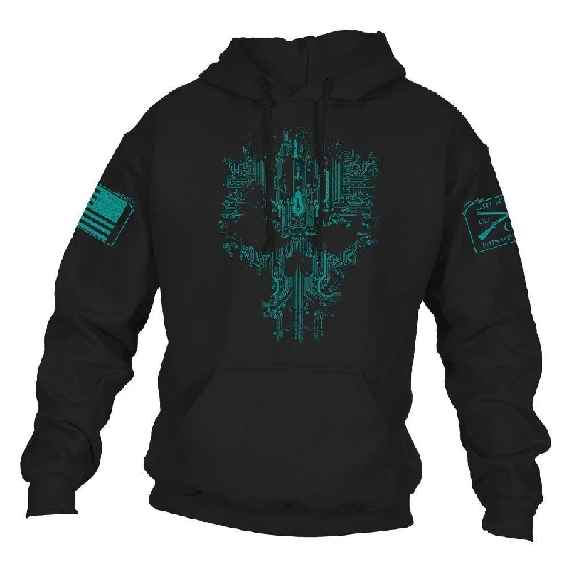 Designer Footwear Circuit Skull Hoodie - Black