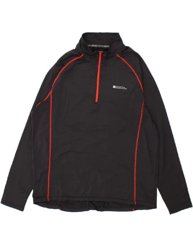 Casual Knitwear MOUNTAIN WAREHOUSE Mens Zip Neck Top Long Sleeve 2XL Black Polyester