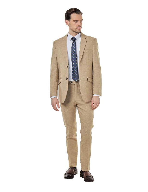 Tech Jackets BRUCE – TAILORED WOOL RICH STONE HERRINGBONE SUIT -2 PIECE