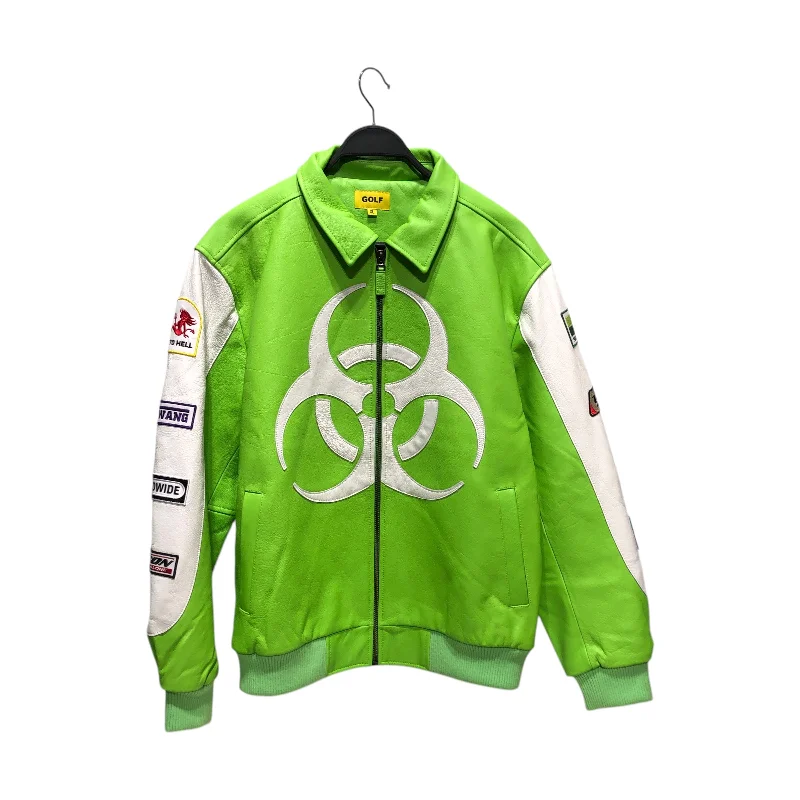All-Day Wear GOLF WANG/Leather Jkt/XL/Leather/GRN/BIOHAZARD RACING JACKET