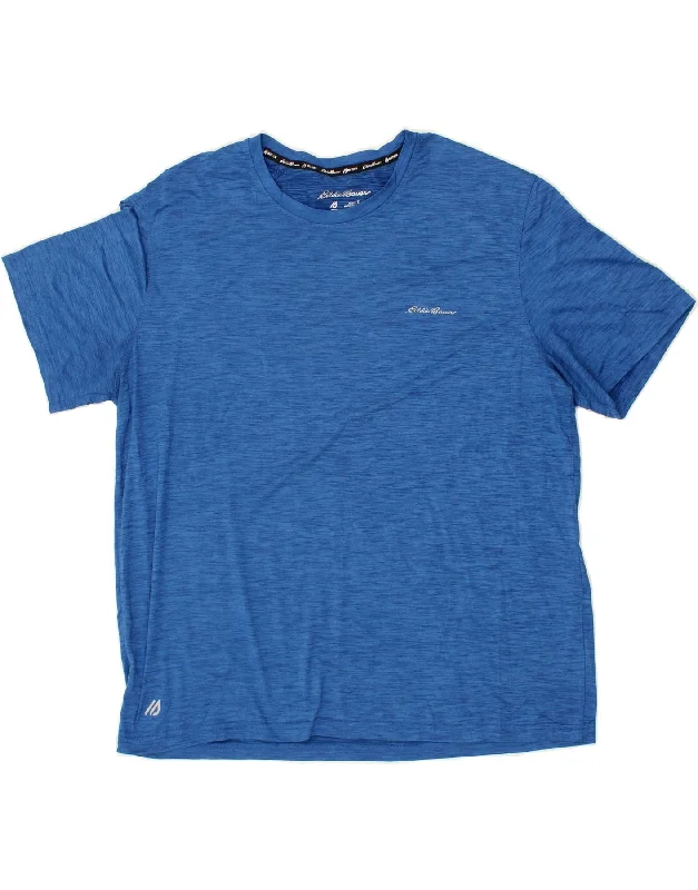Modern Style EDDIE BAUER Mens T-Shirt Top XL Blue Flecked Polyester