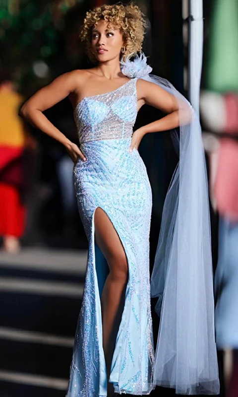 Body Design JVN by Jovani JVN39382 - One-Sleeve Embellished Prom Dress