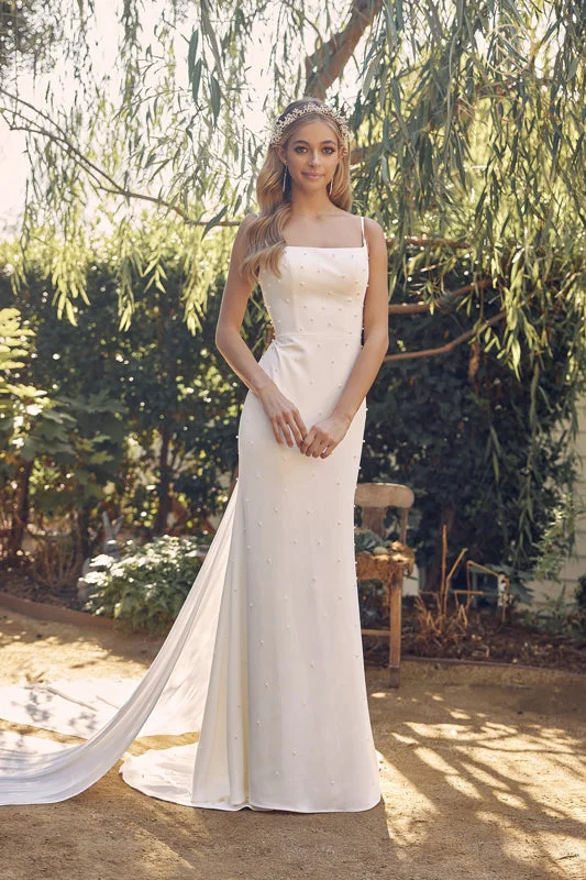 Elegant Series NOX ANABEL QW963 Pearl Beaded Sleeveless Bridal Dress