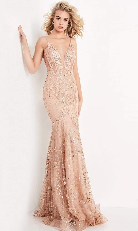 Age-reducing Style JVN by Jovani - JVN05788 Lace Embellished Junior Prom Trumpet Dress