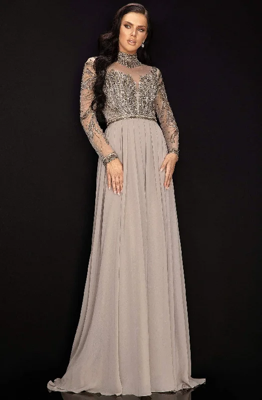 Youthful Style Terani Couture - 2011M2126 Embellished Long Sleeve High A-line Dress