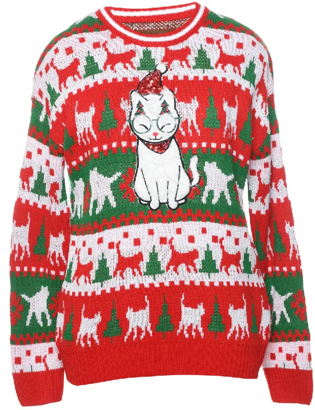 Tech Jackets Animal Design Christmas Jumper - L