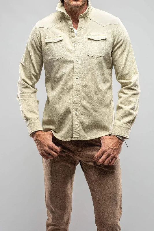 Puffer Jackets Ranger Colored Denim Snap Shirt In Clorofilla