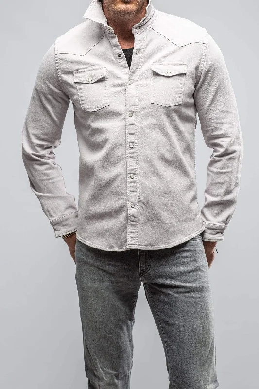 Tailored Comfort Ranger Colored Denim Snap Shirt In Hickory Root