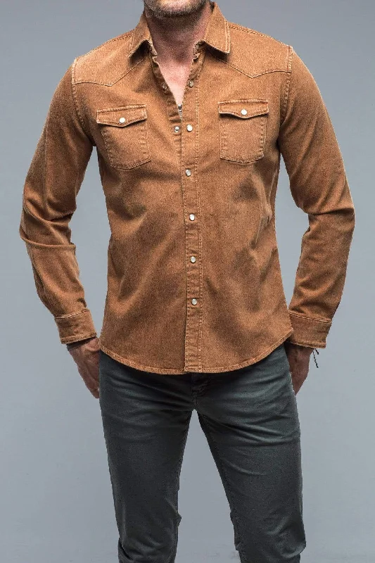 Weekend Outfits Ranger Colored Denim Snap Shirt In Stoned Ruggine