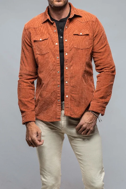 Smart Wear Brooks Corduroy Snap Shirt In Coccio