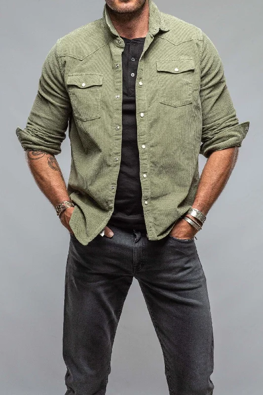 Comfy Jackets Brooks Corduroy Snap Shirt In Matcha